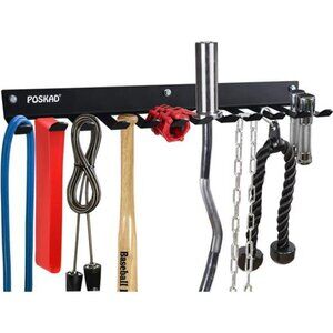 Gym Storage Rack,8 OR 12 Hook Heavy-Duty Steel Gym Organizer Wall Mount Hanger